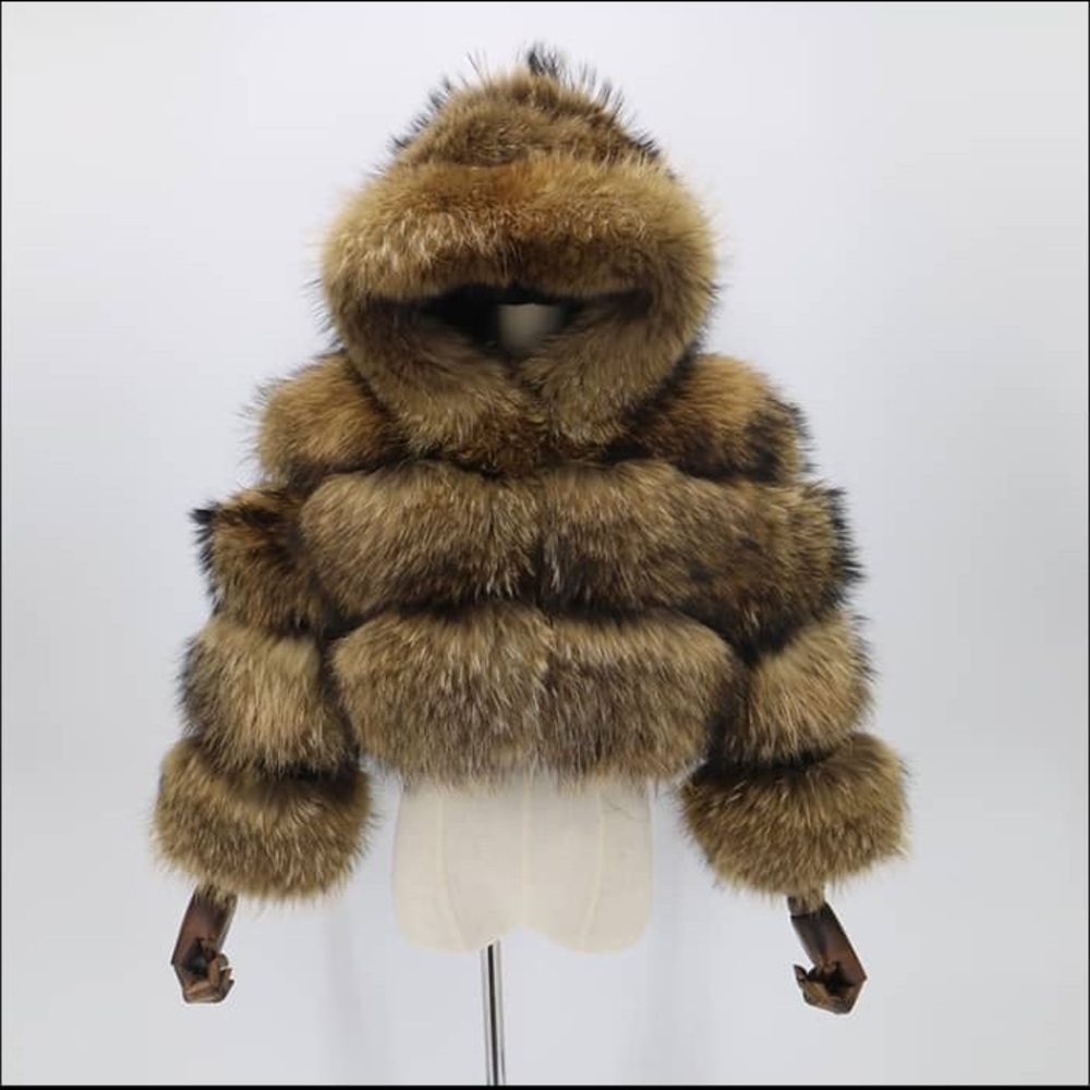 Raccoon Fur Hooded Jacket